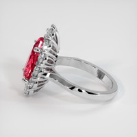 4.03 Ct. Padparadscha Sapphire Ring, 18K White Gold 4