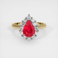 2.03 Ct. Ruby Ring, 14K White & Yellow 1