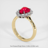 2.03 Ct. Ruby Ring, 14K White & Yellow 2