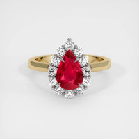 2.04 Ct. Ruby Ring, 14K White & Yellow 1