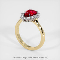 2.04 Ct. Ruby Ring, 14K White & Yellow 2