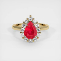 2.03 Ct. Ruby Ring, 14K Yellow Gold 1