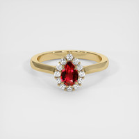 0.48 Ct. Ruby Ring, 14K Yellow Gold 1
