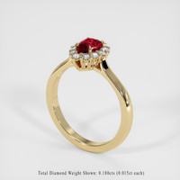 0.48 Ct. Ruby Ring, 14K Yellow Gold 2