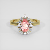 1.62 Ct. Padparadscha Sapphire Ring, 14K Yellow Gold 1