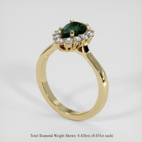 1.12 Ct. Bluish Green Sapphire Ring, 14K Yellow Gold 2