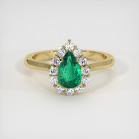 1.03 Ct. Emerald Ring, 18K Yellow Gold 1