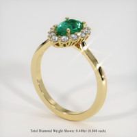 1.03 Ct. Emerald Ring, 18K Yellow Gold 2