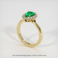 0.82 Ct. Emerald Ring, 18K Yellow Gold 2