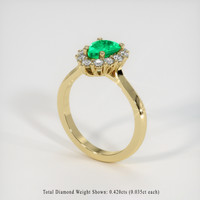0.86 Ct. Emerald Ring, 18K Yellow Gold 2