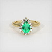 1.01 Ct. Emerald Ring, 18K Yellow Gold 1