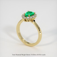 1.01 Ct. Emerald Ring, 18K Yellow Gold 2