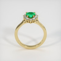 0.98 Ct. Emerald Ring, 18K Yellow Gold 3