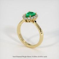 0.81 Ct. Emerald Ring, 18K Yellow Gold 2