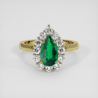 1.26 Ct. Emerald Ring, 18K Yellow Gold 1