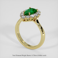 1.26 Ct. Emerald Ring, 18K Yellow Gold 2