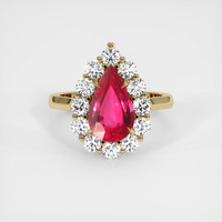 2.69 Ct. Ruby Ring, 18K Yellow Gold 1