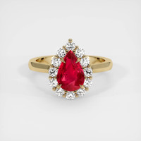 2.04 Ct. Ruby Ring, 18K Yellow Gold 1
