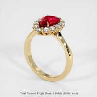 2.04 Ct. Ruby Ring, 18K Yellow Gold 2