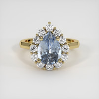 3.49 Ct. Blue Sapphire Ring, 18K Yellow Gold 1