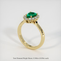 0.82 Ct. Emerald Ring, 18K Yellow Gold 2