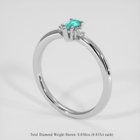 0.16 Ct. Bluish Green Paraiba Tourmaline Ring, Platinum 950 2