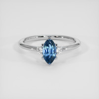 0.86 Ct. Blue Sapphire Ring, Platinum 950 1