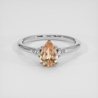 1.38 Ct. Padparadscha Sapphire Ring, Platinum 950 1