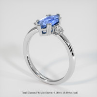 1.36 Ct. Blue Sapphire Ring, Platinum 950 2
