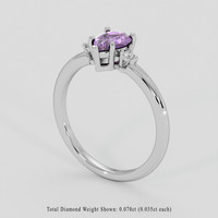0.94 Ct. Pinkish Purple Spinel Ring, Silver 2