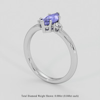 1.05 Ct. Purple Sapphire Ring, Silver 2