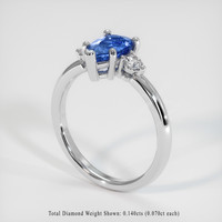 1.13 Ct. Blue Sapphire Ring, 10K White Gold 2