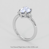 3.70 Ct. Blue Sapphire Ring, 10K White Gold 2