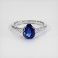 1.20 Ct. Blue Sapphire Ring, 14K White Gold 1