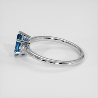 0.86 Ct. Blue Sapphire Ring, 14K White Gold 4