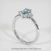 0.91 Ct. Greyish Blue Sapphire Ring, 14K White Gold 2
