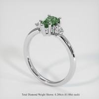 1.62 Ct. Green Sapphire Ring, 14K White Gold 2