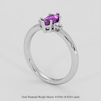 0.90 Ct. Pinkish Purple Sapphire Ring, 14K White Gold 2