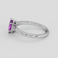 0.90 Ct. Pinkish Purple Sapphire Ring, 14K White Gold 4