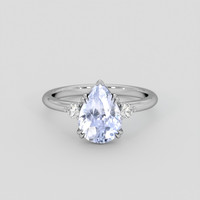 3.70 Ct. Blue Sapphire Ring, 14K White Gold 1