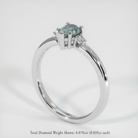0.84 Ct. Sapphire Ring, 14K White Gold 2