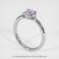 0.98 Ct. Sapphire Ring, 14K White Gold 2