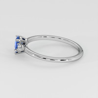0.63 Ct. Blue Sapphire Ring, 18K White Gold 4