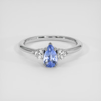 0.99 Ct. Blue Sapphire Ring, 18K White Gold 1