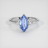 1.36 Ct. Blue Sapphire Ring, 18K White Gold 1