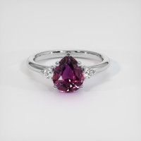 2.03 Ct. Pinkish Purple Sapphire Ring, 18K White Gold 1