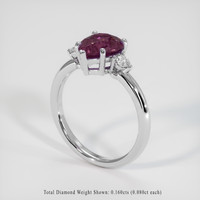 2.03 Ct. Pinkish Purple Sapphire Ring, 18K White Gold 2