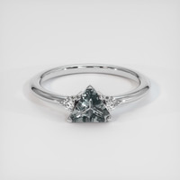 0.65 Ct. Grey Sapphire Ring, 18K White Gold 1
