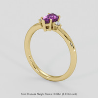 1.00 Ct. Pinkish Purple Sapphire Ring, 10K Yellow Gold 2