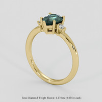 1.31 Ct. Green Sapphire Ring, 10K Yellow Gold 2
